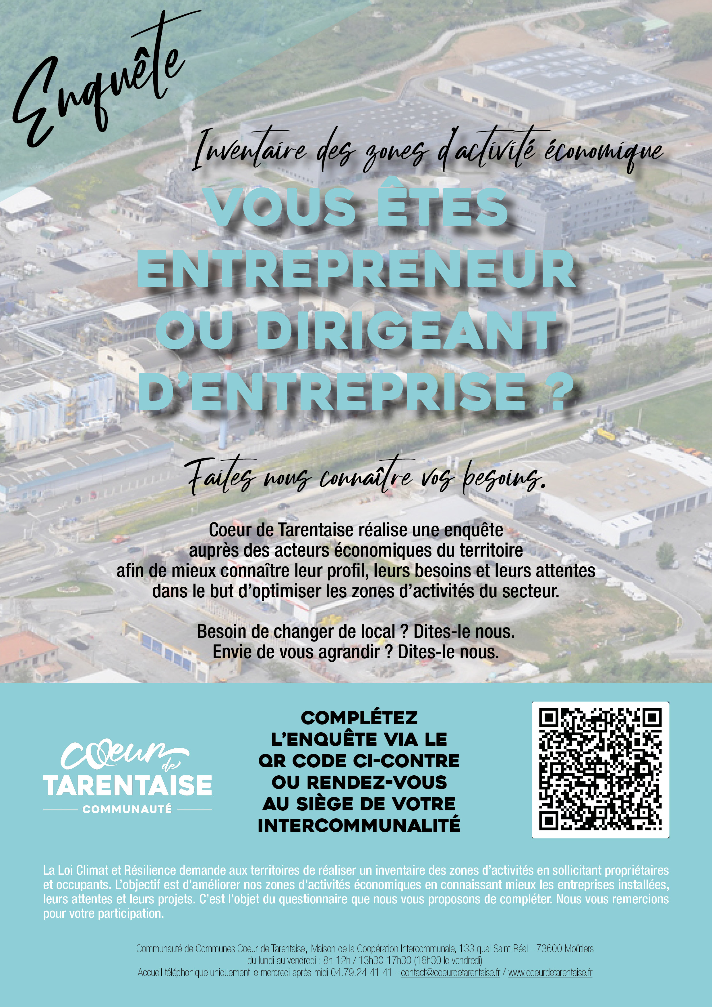 Acteurs économiques et entrepreneurs, Cœur de Tarentaise veut sonder vos besoins