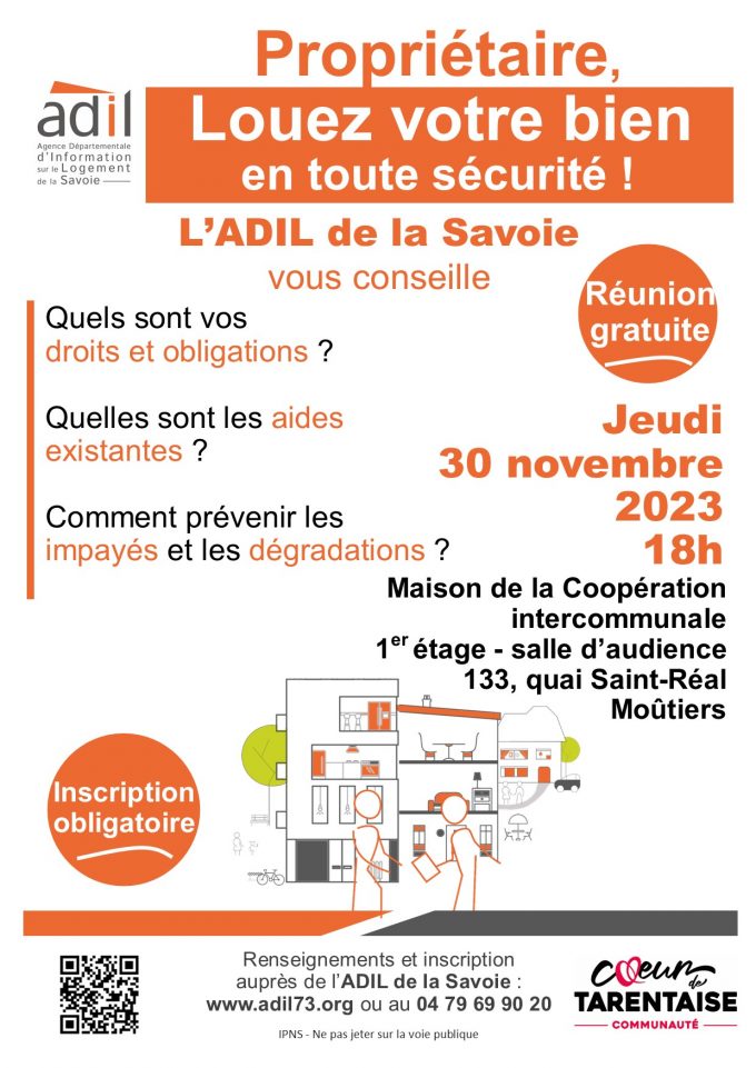 Vous êtes propriétaire et voulez louez ? L’ADIL73 vous conseille lors d’une réunion le 30 novembre